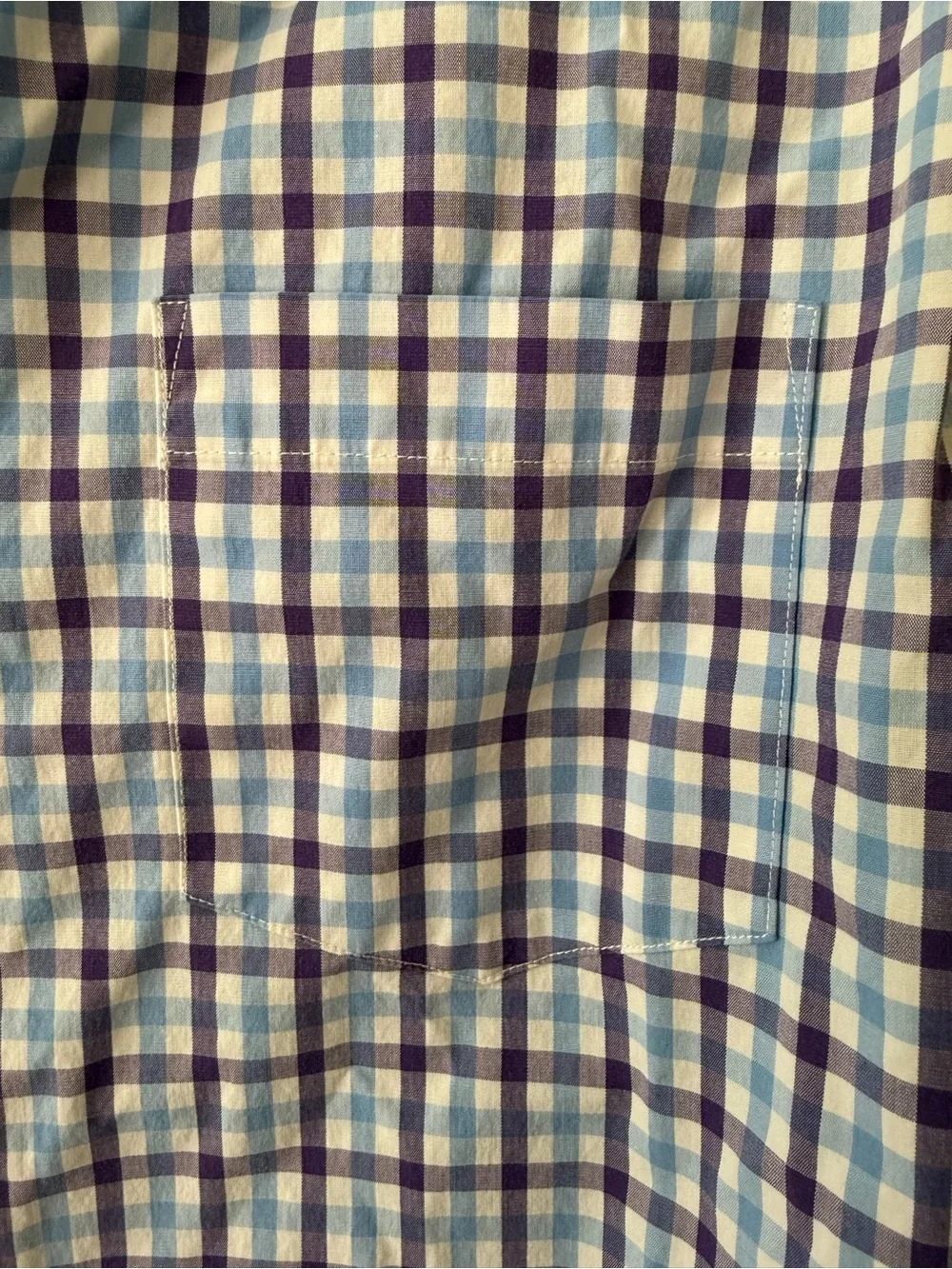 J. Crew Blue and White Plaid Button-Down Shirt